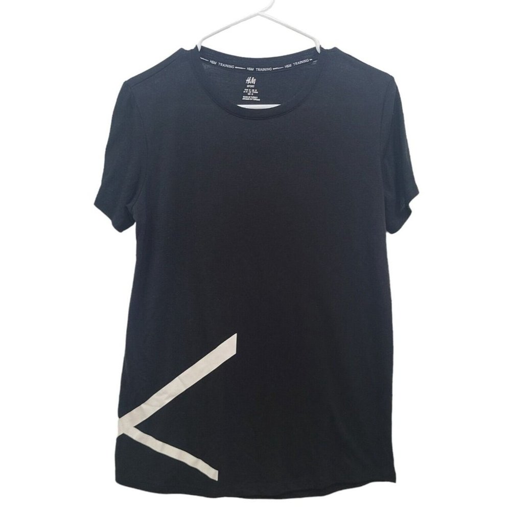 H&M Training Women's Sport Black Short Sleeve Crew Neck Tee Size M (S045)